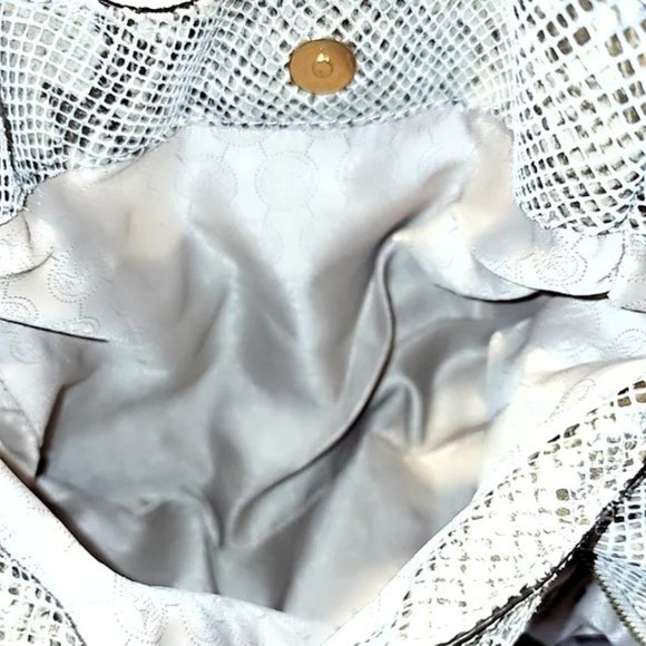 Authentic Michael Kors Beige Python Effect Leather/Suede Bedford Hobo - Picture 14 of 15